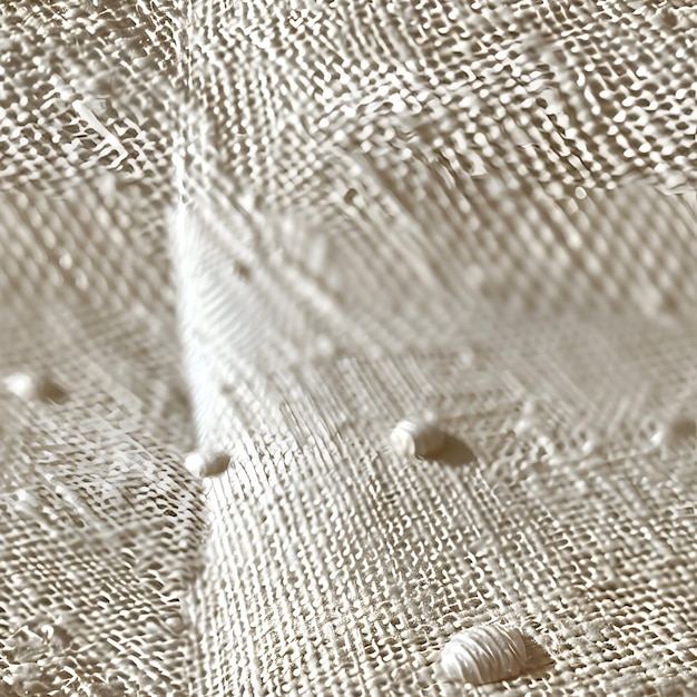 detal haftu na lnianej tkaninie